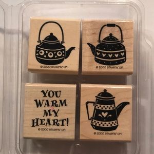 NIB-EUC Stampin Up “Tiny Teapots” stamp set 2000